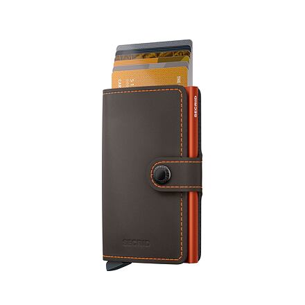 Denarnica Secrid Miniwallet - Matte - Truffle & Orange Črna | MM-Truffle-Orange