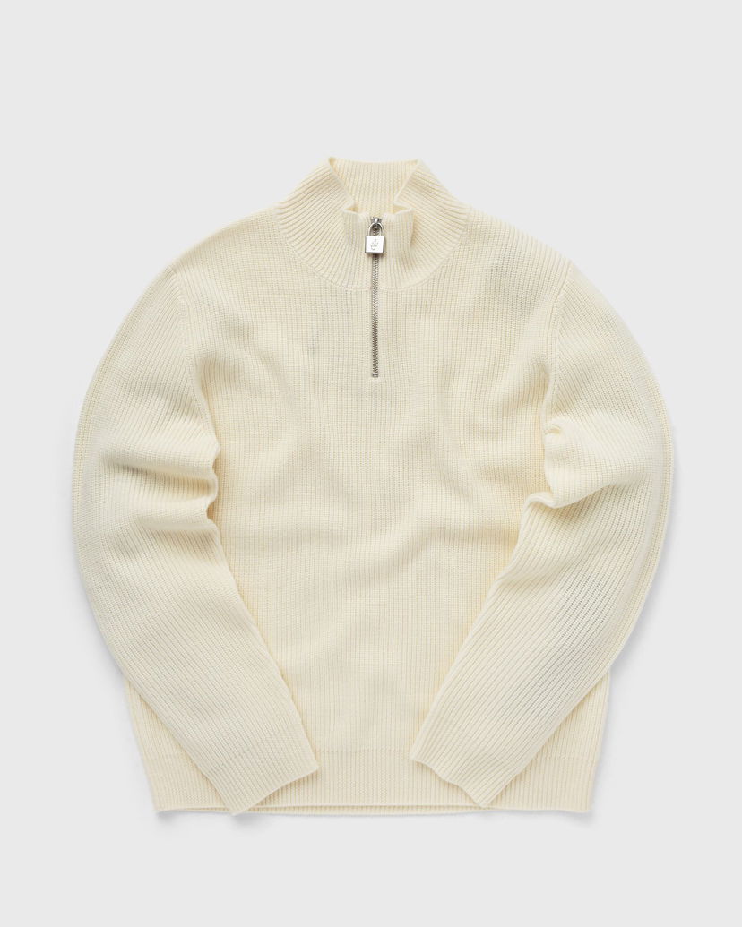 Pleteni pulover JW Anderson PADLOCK PULLER HENLEY JUMPER Bež | KW1030-YN0008-002