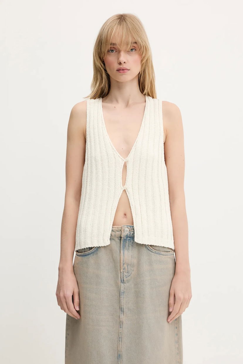 Majica brez rokavov Samsoe Samsoe Samsoe Samsoe Salou Knit Vest Bela | F25100068