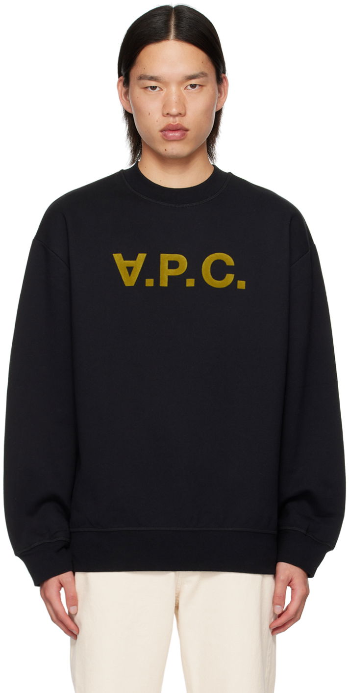 Pulover A.P.C. Black Oversize Grand 'V.P.C.' Sweatshirt Črna | COHBP-M27922, 0