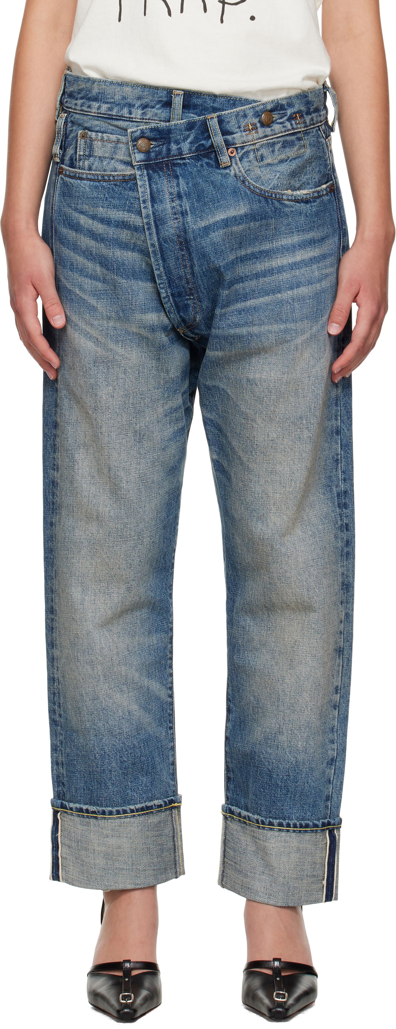 Kavbojke R13 R13 Cuffed Crossover Jeans Modra | R13WD193-D324B, 0