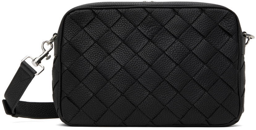 Torba za čez ramo Bottega Veneta Bottega Veneta Intrecciato Medium Camera Bag Črna | 755925-V4G31-8803