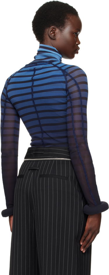 Pleteni pulover Jean Paul Gaultier Jean Paul Gaultier 'The 3D Striped' Turtleneck Top Modra | 25/33-F-TO235-T575-005956, 2