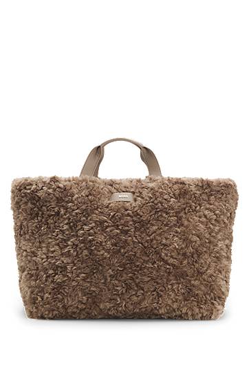 Tote bag BOSS Sherpa Tote Bag with Logo Straps Rjava | 50552479