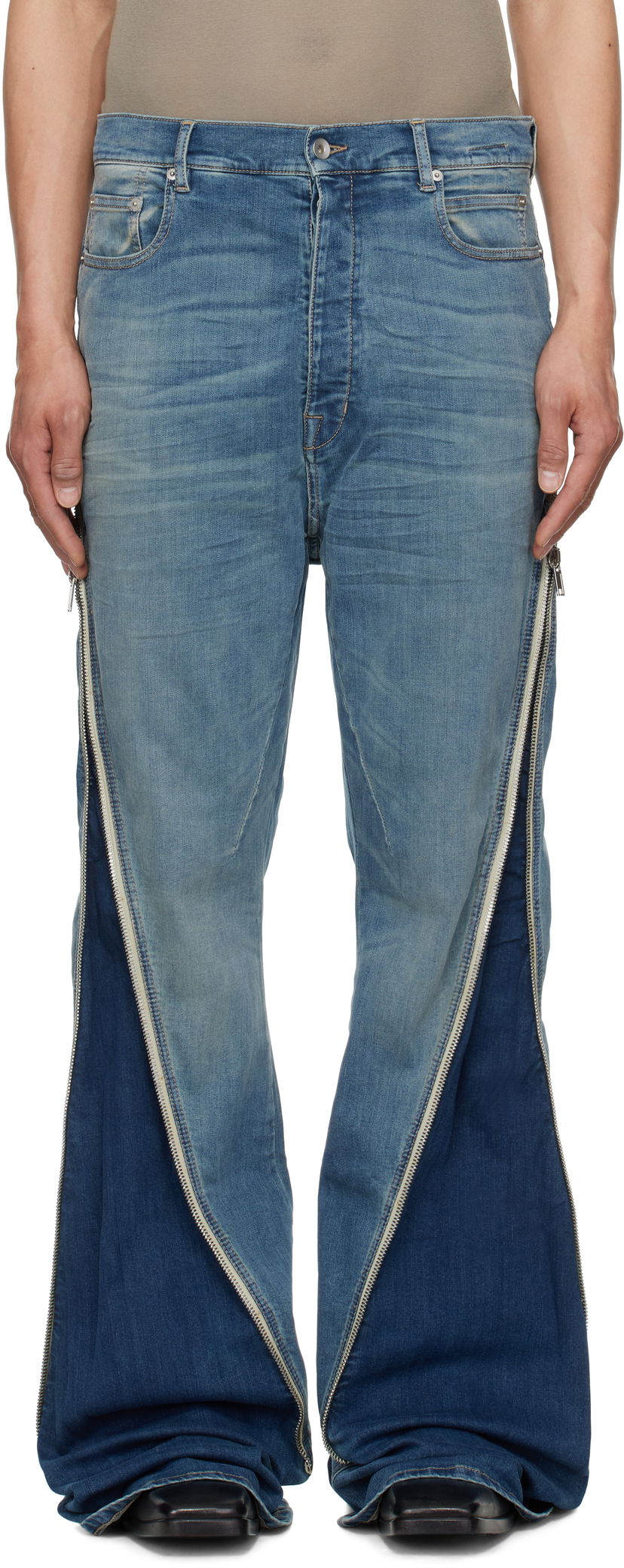 Kavbojke Rick Owens Rick Owens DRKSHDW Hollywood Bolan Banana Jeans Modra | DU01E3363 SDWB