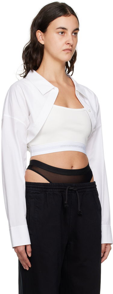 Srajce Alexander Wang Alexander Wang Layered Cropped Shirt Bela | 4WC4231417, 1