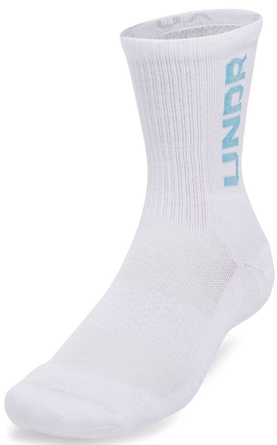 Nogavice Under Armour UA 3-Maker 3pk Mid-Crew Socks Bela | 1373084-103