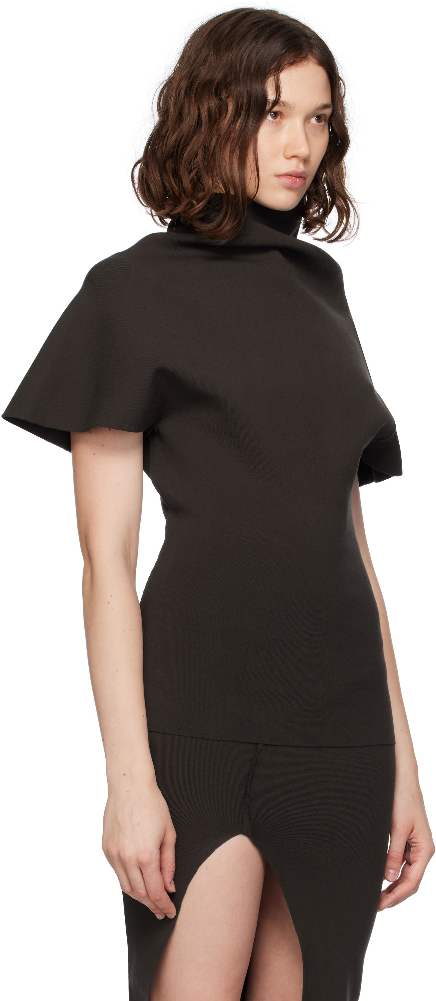 Majica Rick Owens Rick Owens Concordians Draped Turtleneck Top Črna | RP02E4693 KST, 1