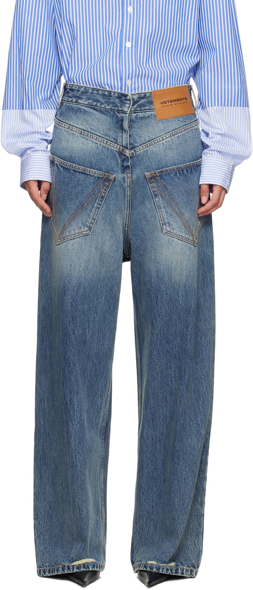 Kavbojke VETEMENTS Vetements Back To Front Jeans Modra | MH76DP021YB