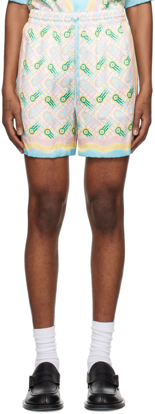 Kratke hlače Casablanca Ping Pong Shorts Modra | MPS24-TR-012-01
