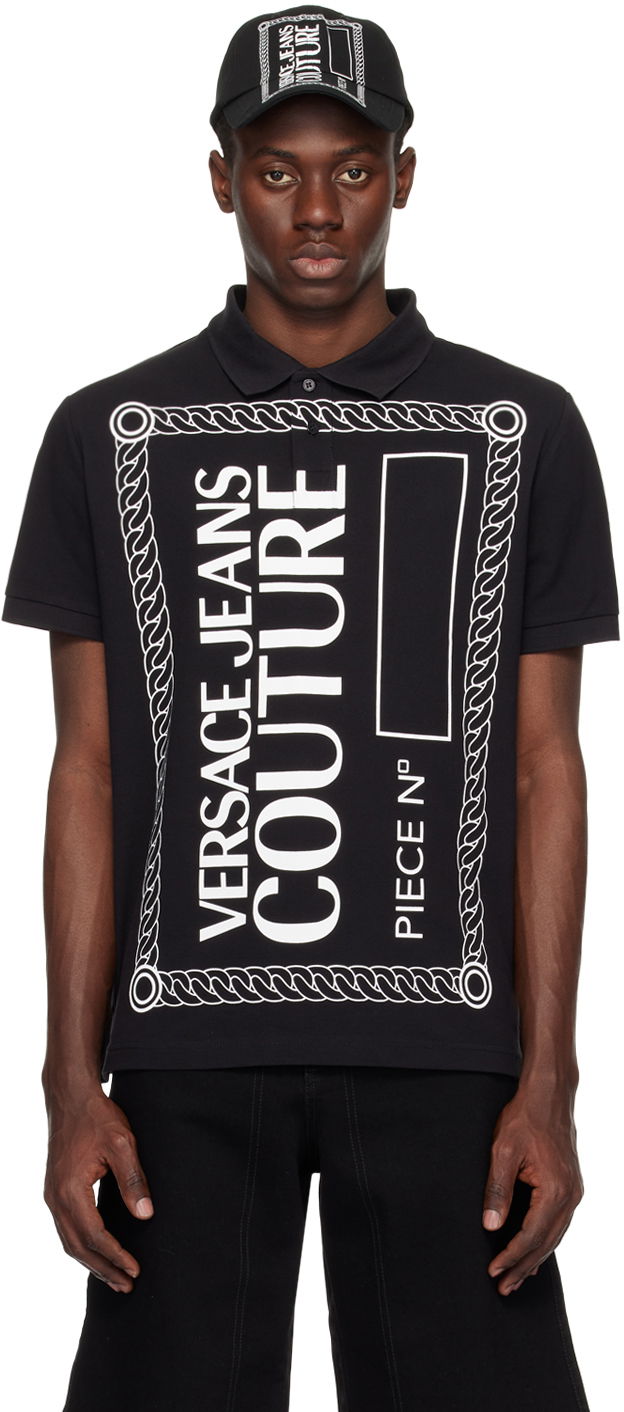 Majica Versace Couture Black Piece Number Polo Črna | E76GAGG04_ECJ03G