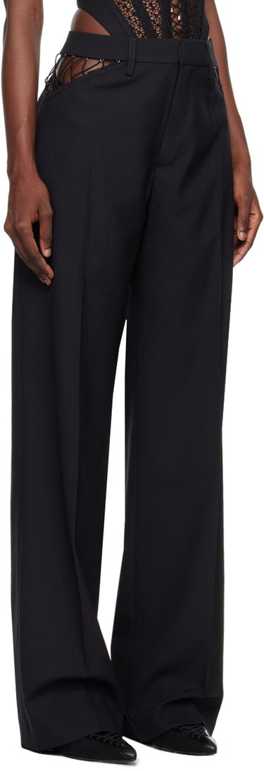 Hlače Dion Lee Picot Detail High-Waisted Trousers Črna | C2151P23, 1