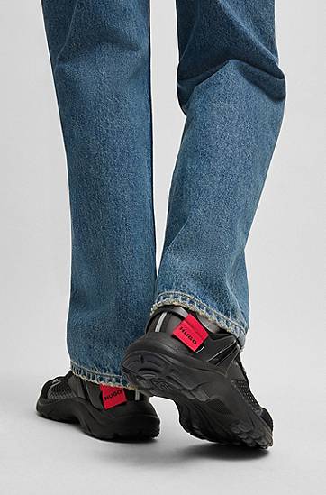 Oblačila BOSS Signature Mesh and Suede Trainers Črna | 50536259, 1