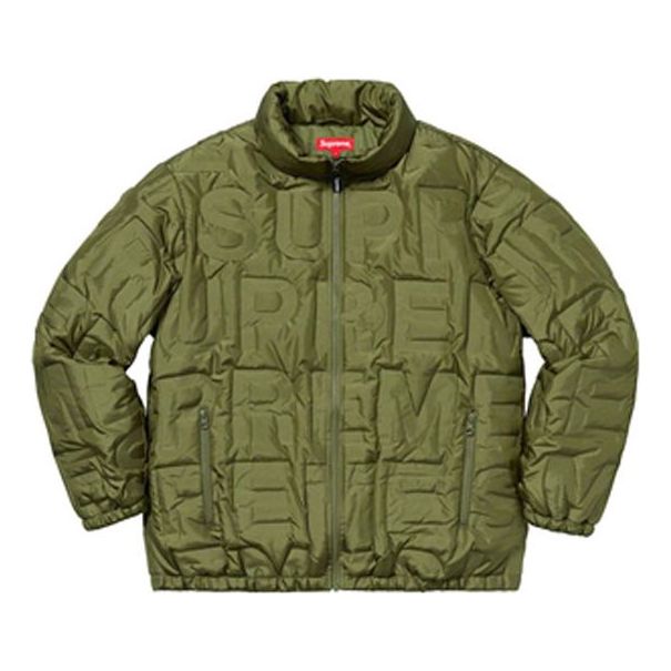 Puhovka Supreme Logo Puffy Jacket Zelena | SUP-SS19-018