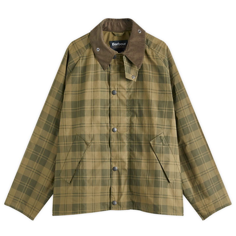 Vetrovka Barbour Men's Transport Check Cotton Casual Jacket, Size Large Zelena | MCA1020OL33