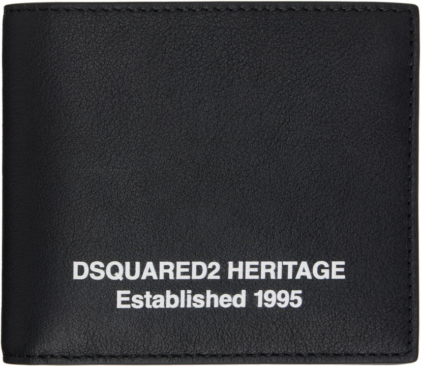 Denarnica DSQUARED2 Dsquared2 Heritage Leather Wallet Črna | WAM0075_12900001