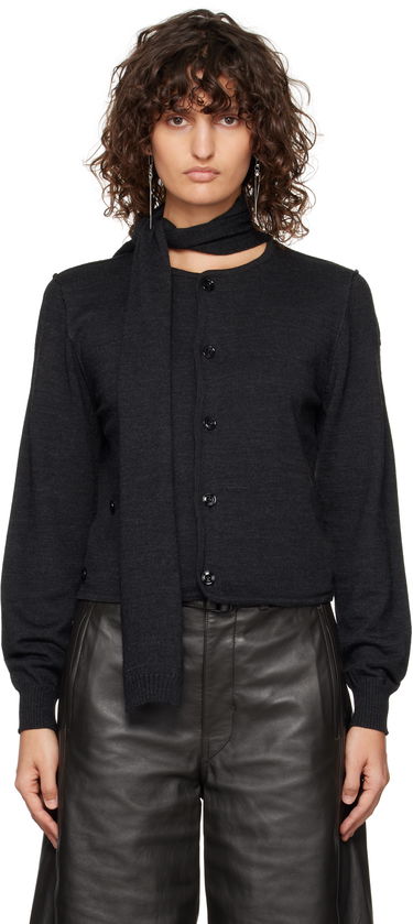 Pleteni pulover LEMAIRE LEMAIRE Cardigan With Scarf Črna | TO1251 LK087, 0