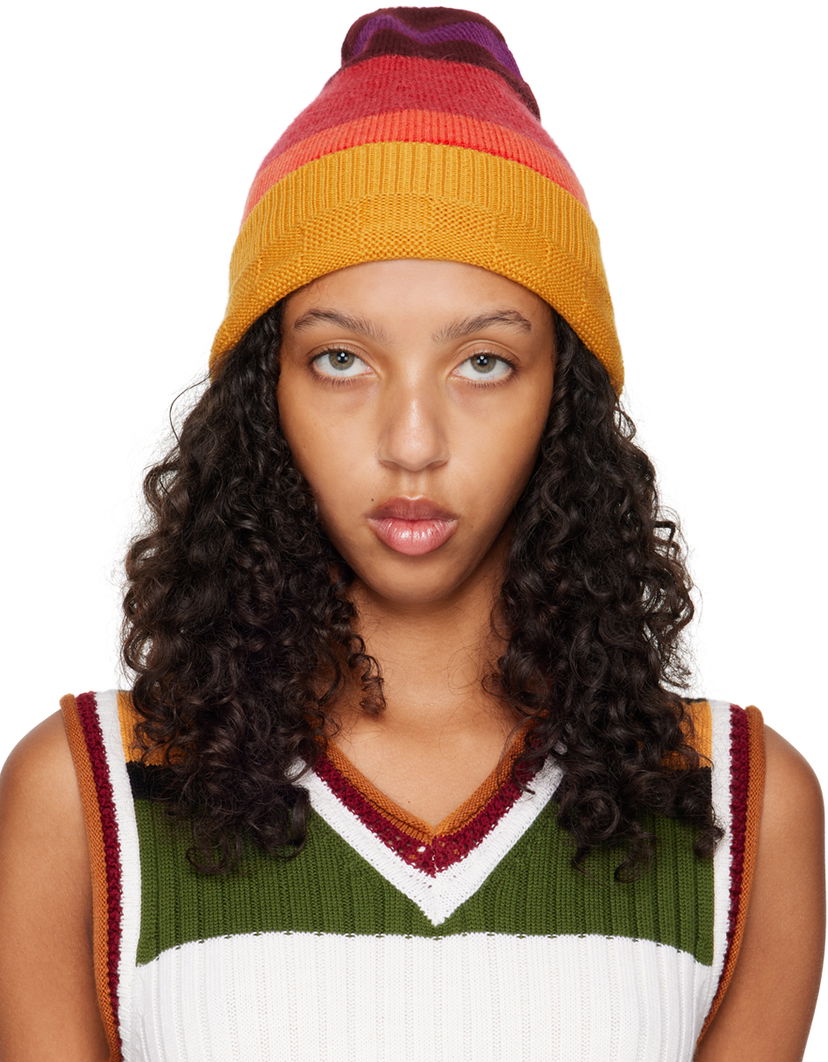 Beanie Wales Bonner Multicolor Striped Beanie Večbarvna | US23AC04