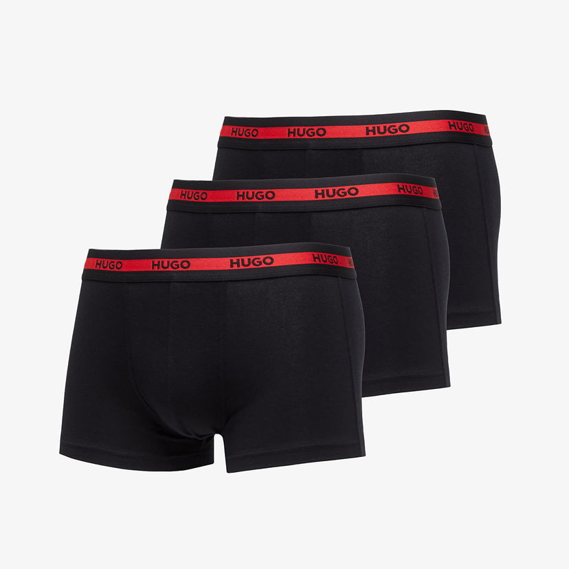 Boksarice BOSS Logo-Waistband Stretch Trunks 3-Pack Black Črna | 50492375-002