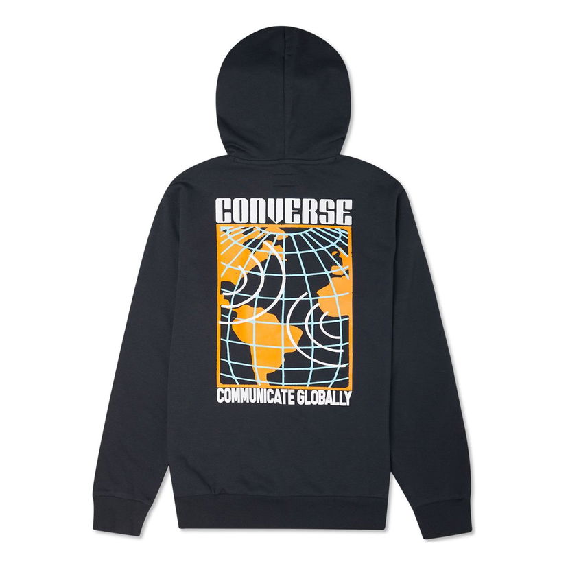 Pulover Converse Converse Communicate Globally Hoodie Črna | 10022264-A01