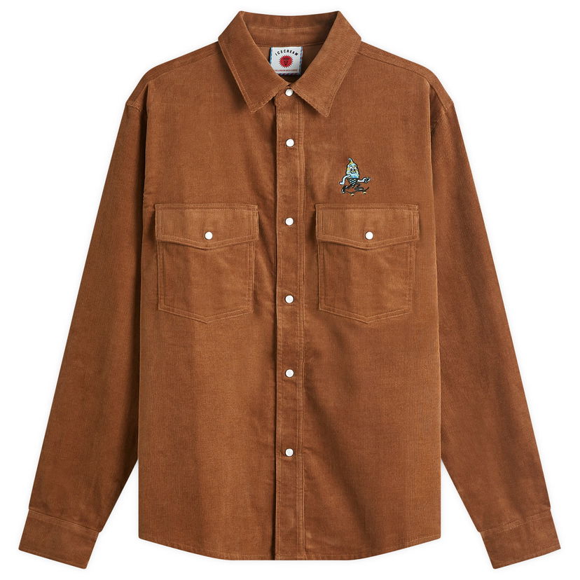 Srajce BBC IceCream ICECREAM Needle Cord Shirt, Size Large Rjava | IC24221-BR