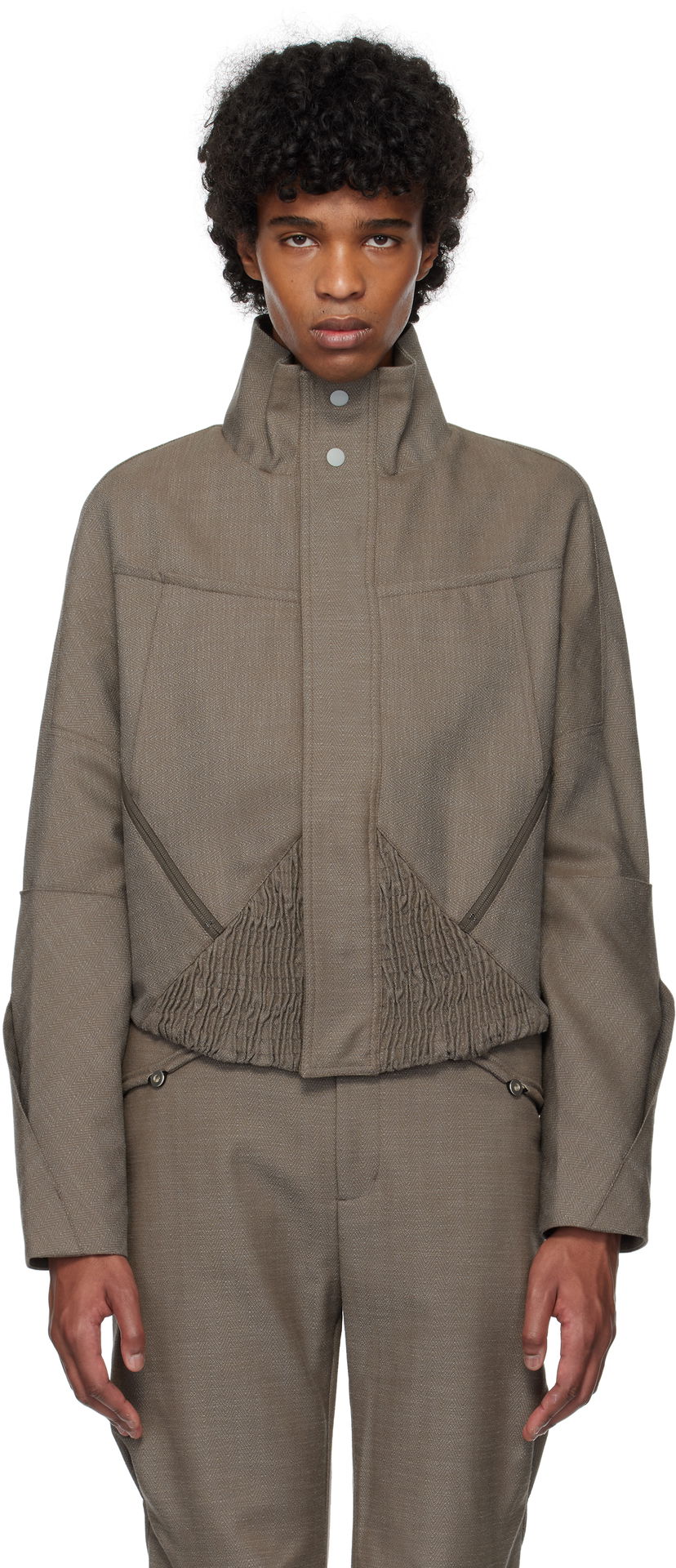 Bomber jakna KIKO KOSTADINOV Kiko Kostadinov Zafar Cropped Jacket Rjava | KKSS25J04-42