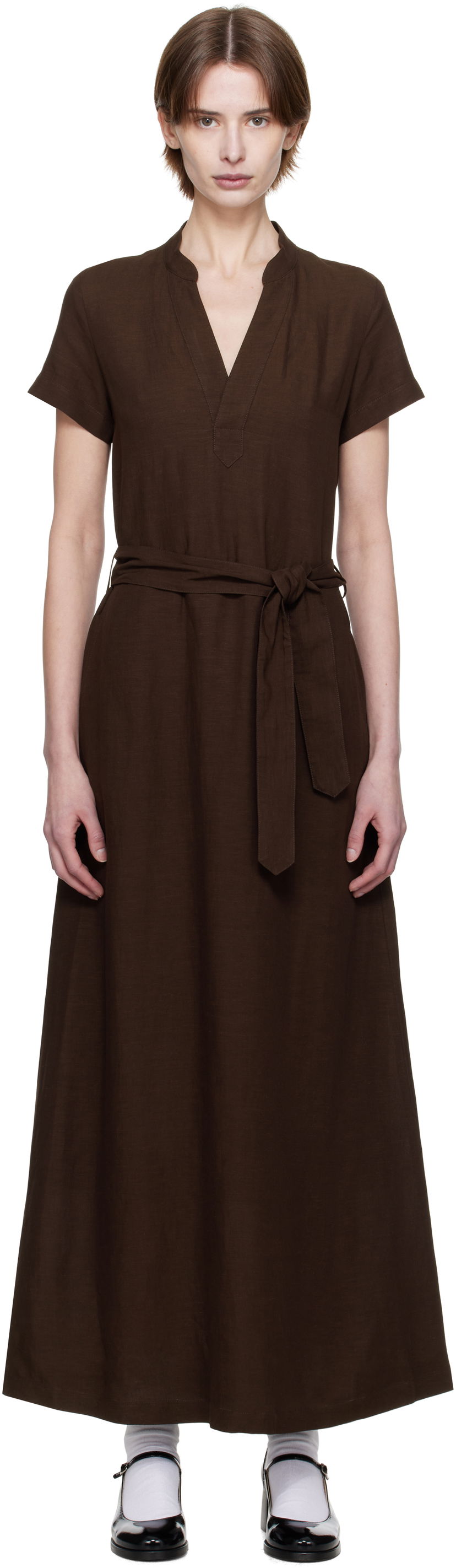 Obleke A.P.C. A.P.C. Annelie Midi Dress Rjava | VIALV-F35040