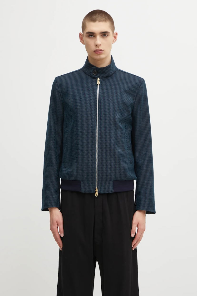 Bomber jakna Paul Smith Paul Smith Houndstooth Bomber Jacket Modra | M1R.603Z.T02808