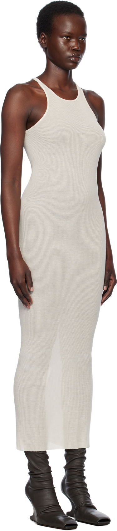Obleke Rick Owens Rick Owens Hollywood Tank Maxi Dress Bež | RP01E7549 RC, 4