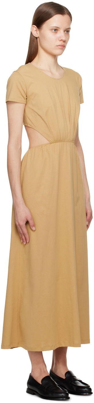 Obleke Loulou de Saison Loulou de Saison Seram Midi Dress Bež | SERAM, 1