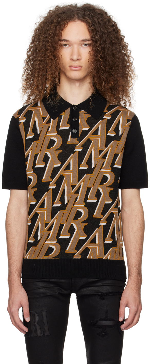 Polo majica AMIRI Repeat Polo Tee Črna | PS24MKS001