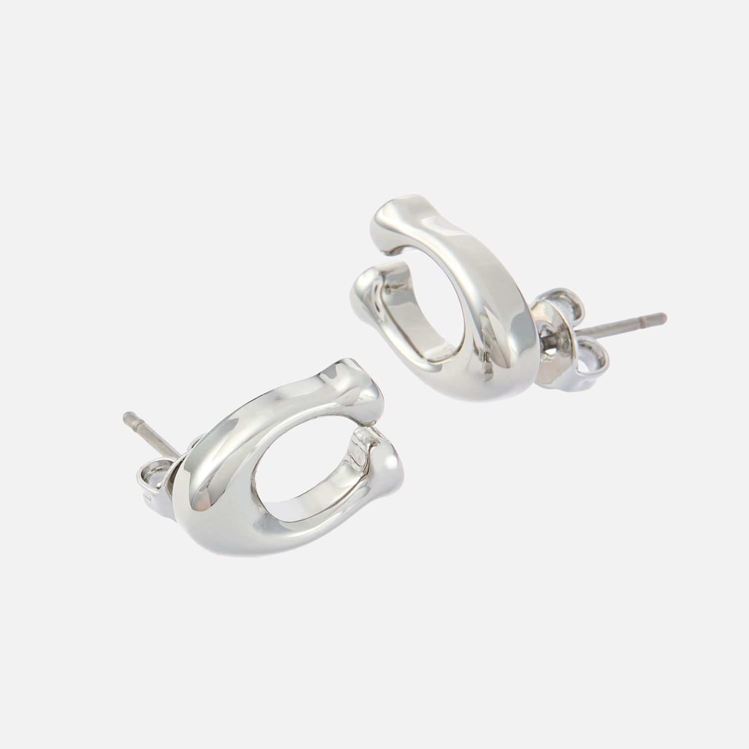 Uhani Coach Bubble C Stud Earrings Kovinski | 37369816RHO030, 0