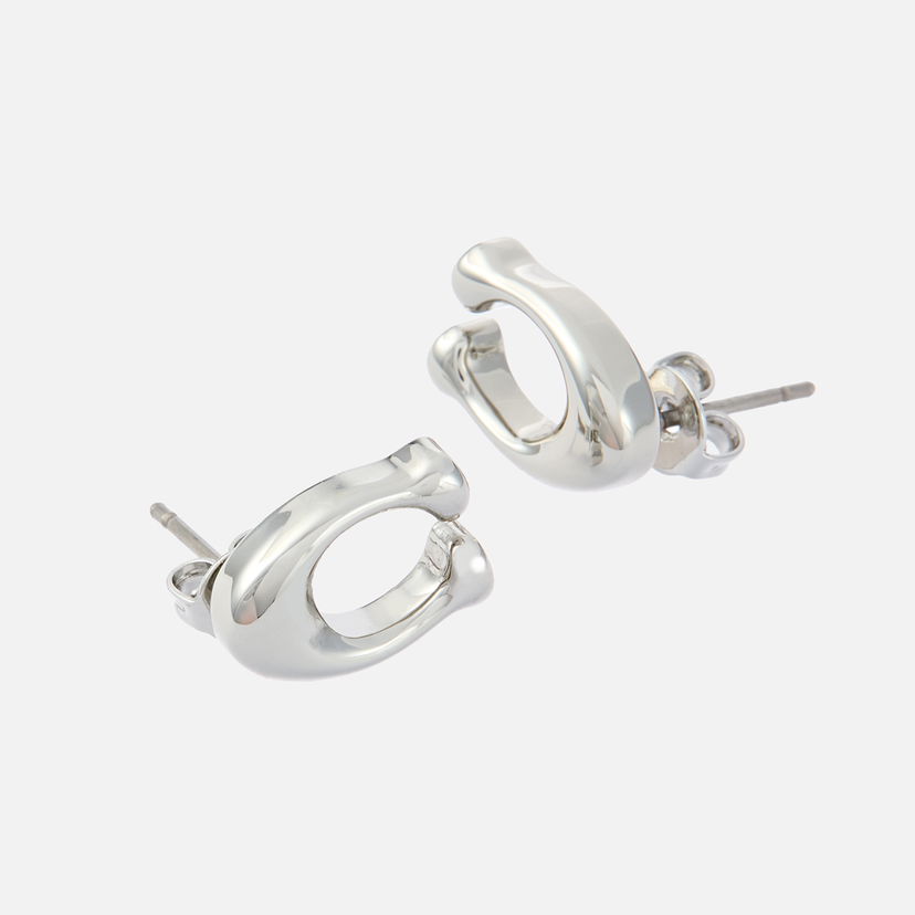Uhani Coach Bubble C Stud Earrings Kovinski | 37369816RHO030