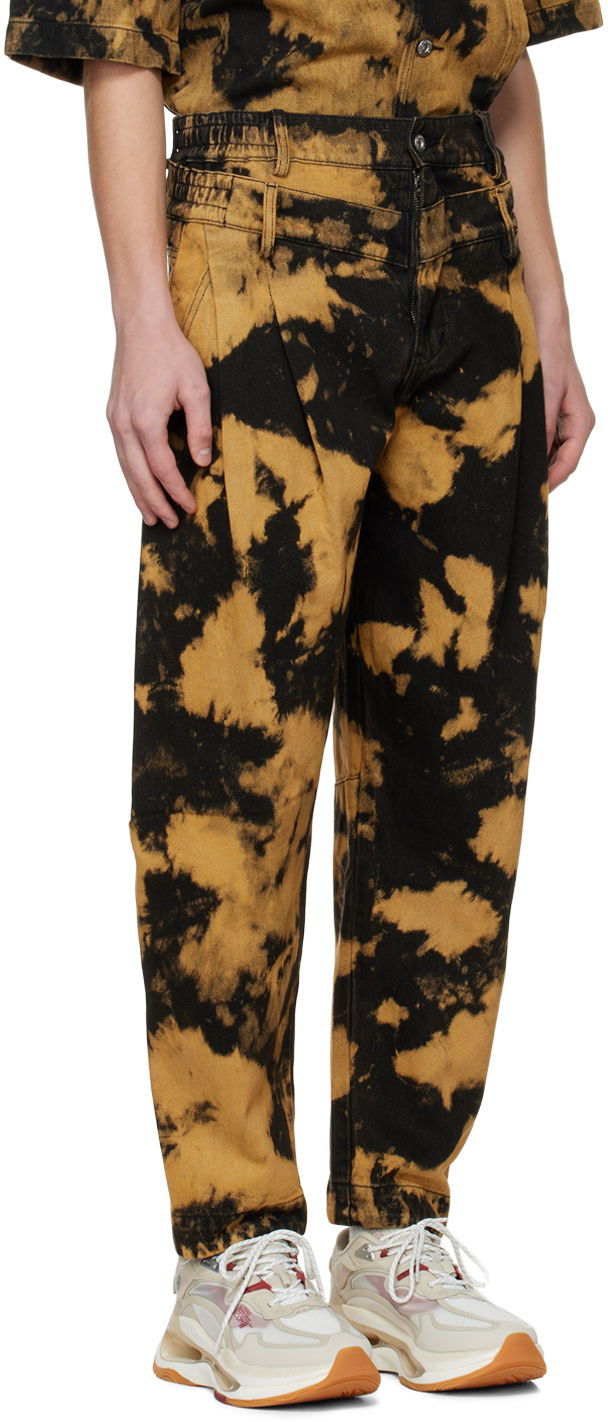 Hlače Feng Chen Wang Feng Chen Wang Tie-Dye Pleated Jeans Rjava | FUF14TR05, 1