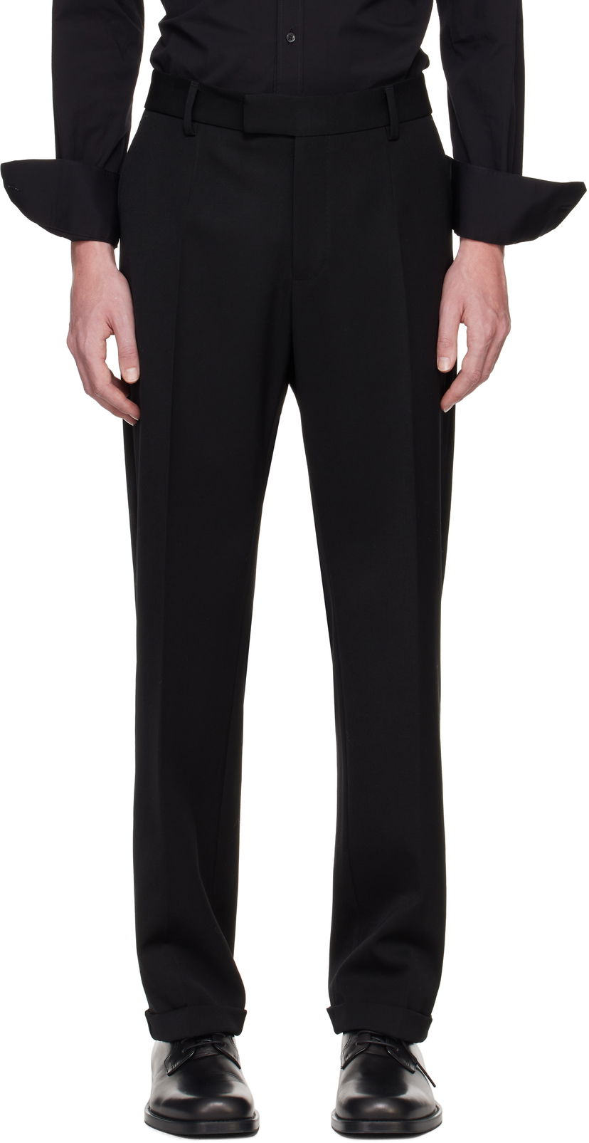 Hlače Dolce & Gabbana Dolce&Gabbana Virgin Wool Dress Trousers Črna | GP0B8TFU208