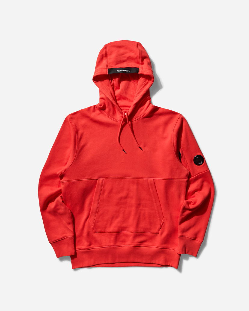 Pulover C.P. Company Diagonal Raised Fleece Hoodie Rdeča | 18CMSS024A-005086W 547