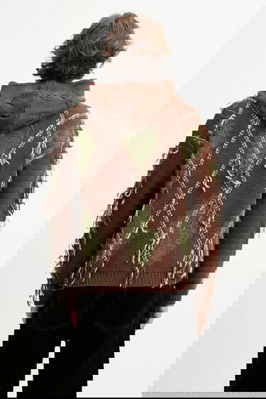 Pleteni pulover Andersson Bell Andersson Bell Argyle Fisherman Hooded Zip-Up Cardigan Rjava | atb1347u, 2