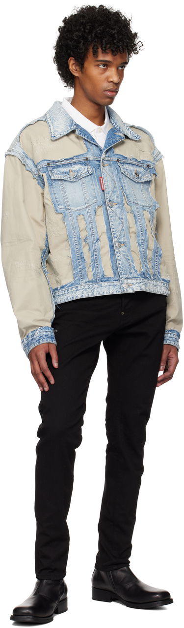 Jakna DSQUARED2 Dsquared2 Super Ripped Mixed Denim Jacket Modra | S74AM1547_S30309, 3