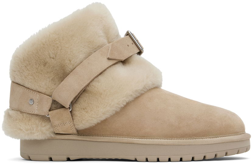 Oblačila Burberry Burberry Shearling Chubby Boots Bež | 8095547