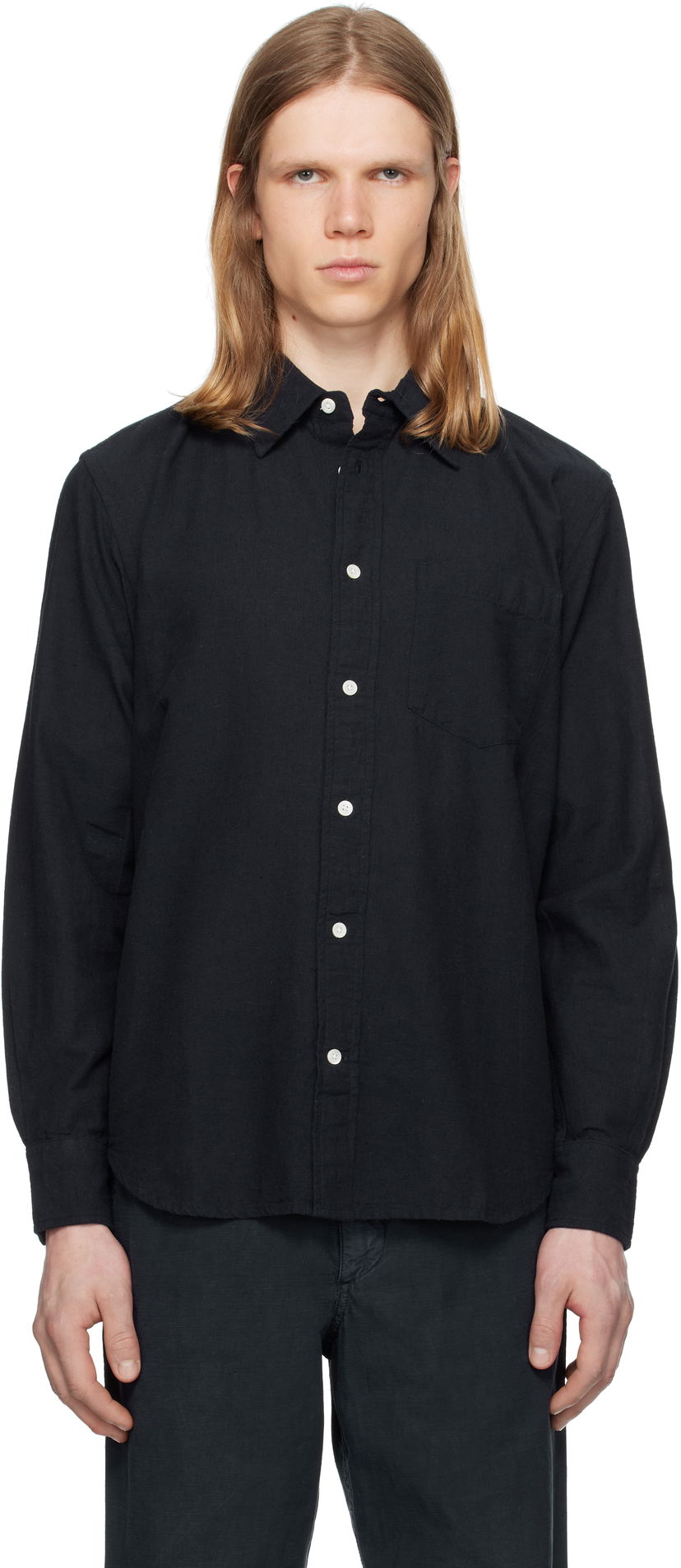 Srajce NORSE PROJECTS Norse Projects Algot Relaxed Cotton Linen Shirt Črna | N40-0832