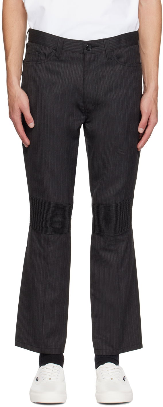 Hlače Junya Watanabe Ruched Detail Straight-Leg Trousers Črna | WL-P014-051
