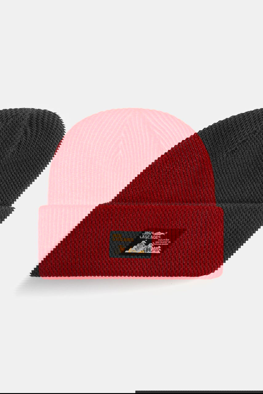 Beanie Columbia Ribbed Knit Beanie with High Cascades Patch Rdeča | 2092601, 0