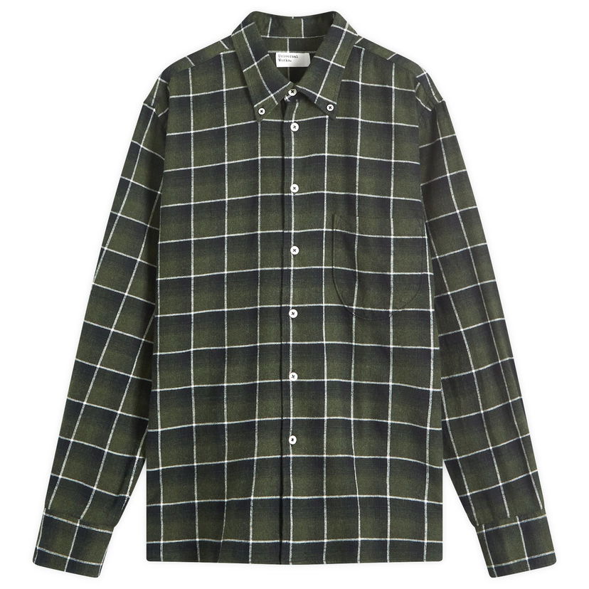 Srajce Universal Works Universal Works Lazy Day Check Shirt, Large Zelena | P31205-OLV
