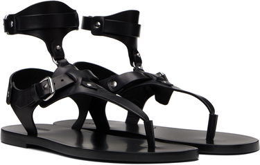 Superge in čevlji ISABEL MARANT Eveen Leather Thong Sandals Črna | SD0250FA-C2A02S, 3