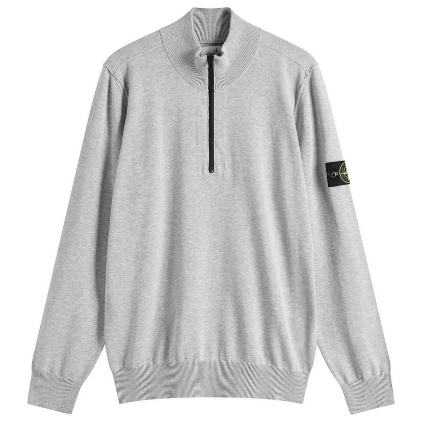 Pleteni pulover Stone Island Organic Cotton Half Zip Knit, Size Large Siva | K1S155100063-V0M61