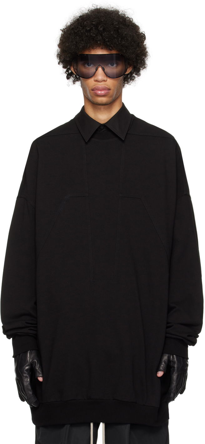 Pulover Rick Owens Splintered Peter Sweatshirt Črna | RU01D3278 BA