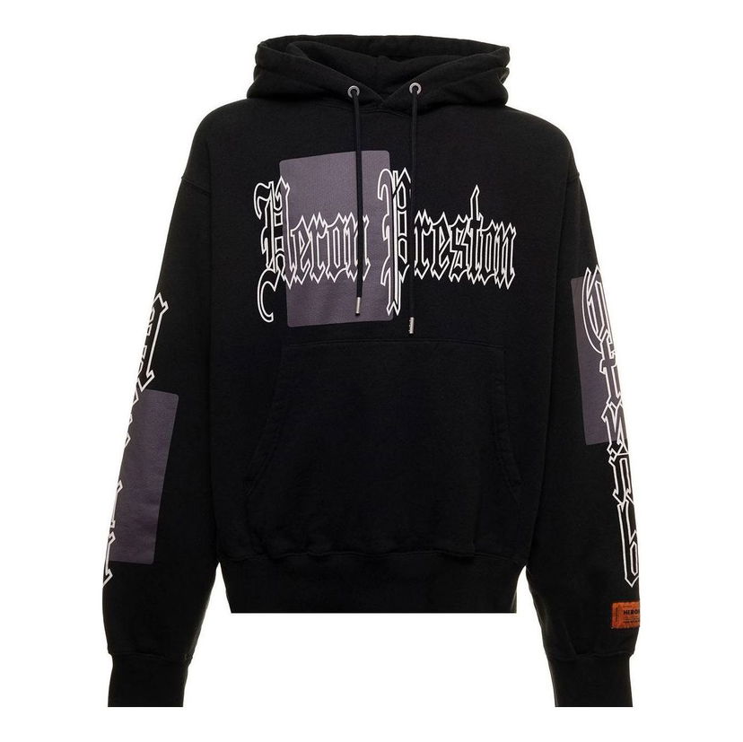 Pulover HERON PRESTON Heron Preston Logo-Print Cotton Hoodie Črna | HMBB024F22JER0021009