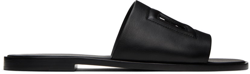 Superge in čevlji Dolce & Gabbana Black Logo Slides Črna | A80397AO602