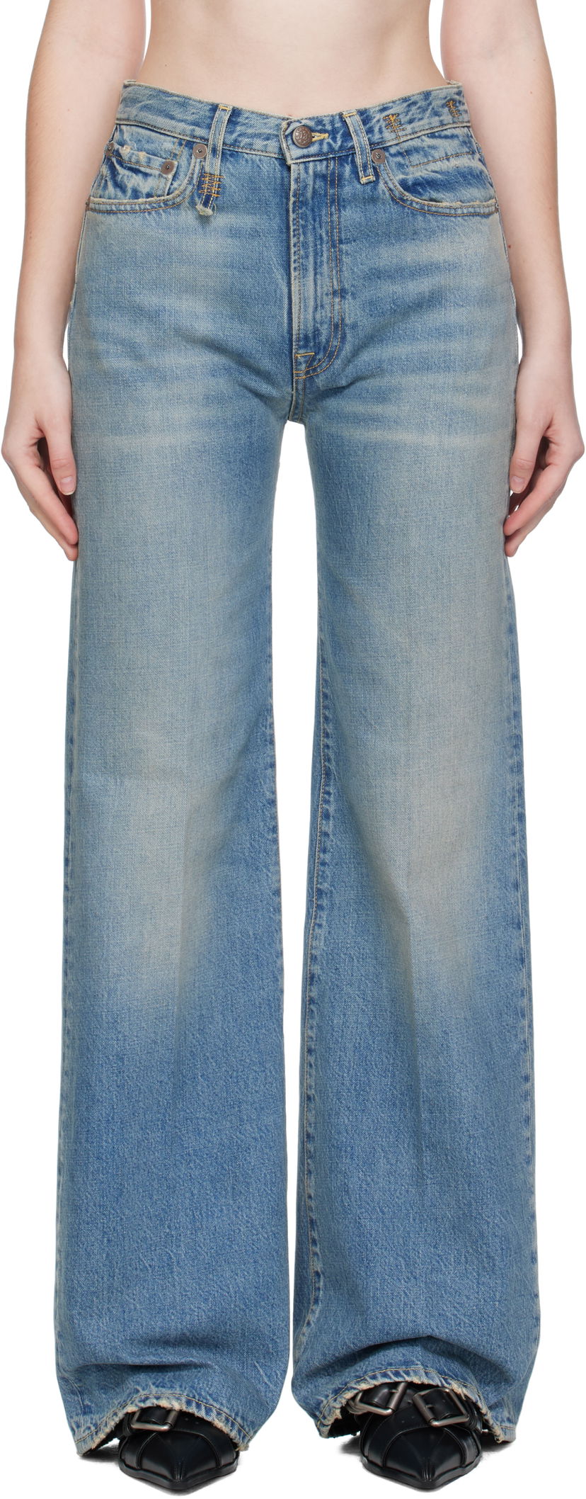 Kavbojke R13 R13 Flare Jeans Modra | R13WD188-D343A