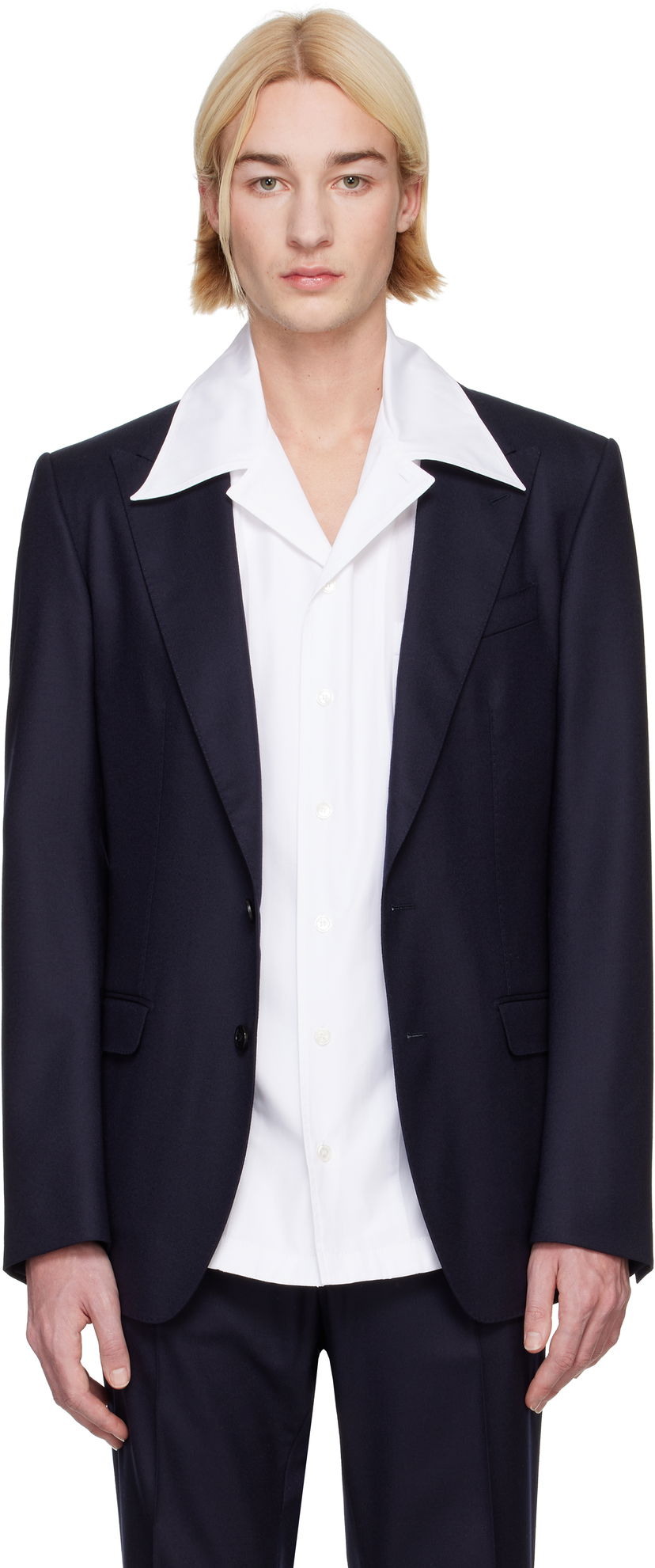 Jakna Dolce & Gabbana Designer Taormina-Fit Single-Breasted Blazer Modra | G2NW0TGI251